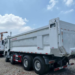 Camion benne Shacman F3000 X460 blanc 8x4 diesel neuf à déchargement arrière avec boîte de vitesses, moteur, pompe et roulement - Product Image 3