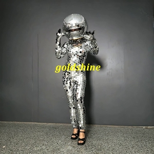 Kadın dar yüz maskesi gümüş yansıtıcı ayna yüzey ayna şeklinde kask partiler için parti Favor - Product Image 1
