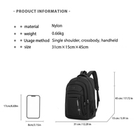 Sac à dos unisexe FOUR ONE tendance et simple avec lettres, 20-39L, en polyester Oxford imperméable, pour ordinateur portable, décontracté, voyage, université, affaires, résine