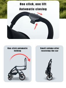 जर्मन फ़ंक्शन फोल्डेबल चलने वाली ट्रॉली वाहक पोर्टेबल 4 पहियों एल्यूमीनियम मिश्र धातु एक क्लिक फोल्ड पालतू रोलर - Product Image 3