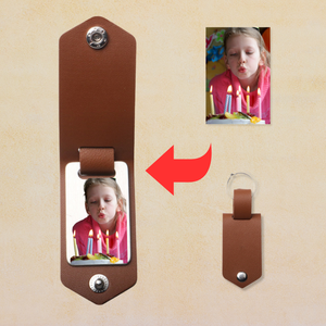 Sublimation personnalisée porte-clés en cuir végétalien vierge <span class=keywords><strong>Album</strong></span> commémoratif porte-clés photo en cuir PU - Product Image 2