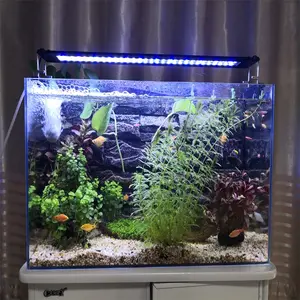 Zaohedian lâmpada led para aquário 60cm, 18w, água doce, tanque de peixes, plantas, lâmpada para crescimento, espectro completo, iluminação de aquário