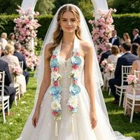 Écharpe de graduation en satin floral pour cérémonie de bienvenue, anniversaire, mariage, avec ruban à nouer – Saison des diplômes