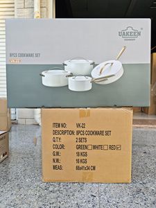 Set di Pentole di Lusso in <span class=keywords><strong>Alluminio</strong></span> 8 Pezzi con Rivestimento Ceramico Antiaderente, Compatibile con Induzione - UAKEEN - Product Image 6