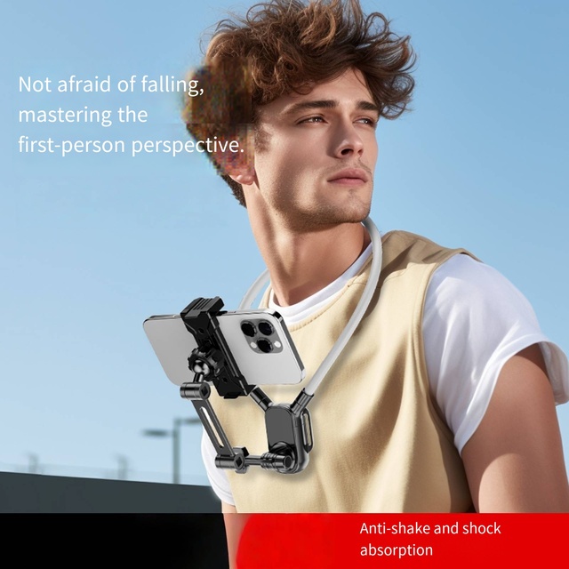Chest Mounted Aluminium Alloy Phone Holder STABILIZER for Cycling Outdoor Live Streaming Chest Strap Action Camera Neck Lanyard