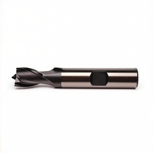 Cortador HSS Co Ta1414 con recubrimiento TiAlN, hélice de 30 grados, corto para ranuras, 2 filos de corte, vástago Weldon - Product Image 2