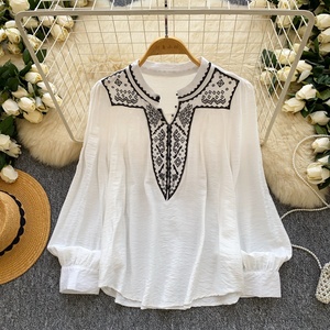 <span class=keywords><strong>Blusas</strong></span> para Mujer, Camisas, Tops Vintage, Blusa de Manga Larga Estilo Bohemio - Product Image 1