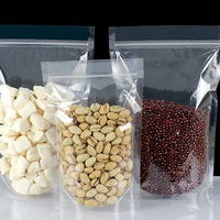 Sachet alimentaire YR transparent personnalisé avec fermeture éclair, pochette verticale refermable en plastique avec fermeture à glissière