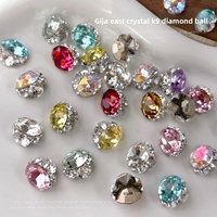 Paso Sico K9 Bijoux d'ongles en cristal pavé - Strass en forme d'œuf sans sertissage, édition haute couture pour ongles