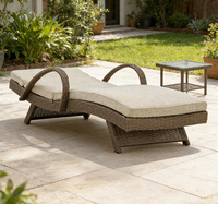 Chaise extérieure française de sofa de chaise longue de Sun de meubles avec le coussin pour l'usage de bord de mer