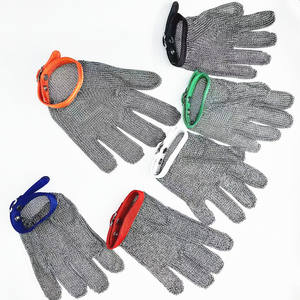 Paslanmaz çelik et işleme kesmeye dayanıklı eldivenler/5 parmak zinciri posta Anti kesim çalışma eldiven - Product Image 3