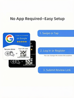 Carte de revue RFID NFC avec code QR dynamique et puce NTAG215 - Autocollant adhésif pour table pour les magasins, les bars, les hôtels (modèle DLP)
