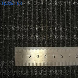 Tela de malla de LICRA de poliéster con rayas brillantes negras elásticas de <span class=keywords><strong>2</strong></span> vías - Product Image 5