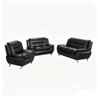 Garansi Kualitas Set Sofa Seksional Kulit PU Modern Dengan Desain Bagus Untuk Pengaturan Ruang Tamu yang Fleksibel