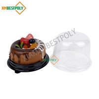 Récipient en plastique jetable de gâteau de couvercle de dôme avec la base noire en gros