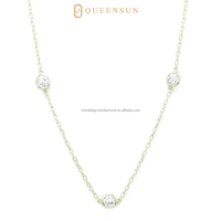 Collier QUEENSUN en or blanc 18 carats avec diamant de laboratoire de 2,7 carats serti clos - Certifié IGI - Bijoux de luxe