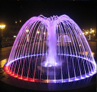 Fontaine Dansante Ronde pour Décoration d'Extérieur, Facile à Installer, Fontaine Musicale en Acier Inoxydable pour l'Extérieur