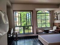 Ventanas de Rejilla Horizontal Estilo Francés con Marco de Plástico, Vidrio Templado y Mosquitera Magnética