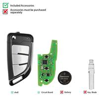 Llave Plegable XHORSE XSKFF1EN con Forma de Cuchilla y 3 Botones