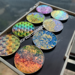Solo un color Sombra de ojos personalizada Multi-Chrome Sombra de ojos maquillaje independiente Camaleón Resplandor prensado metálico sartenes de polvo con paquete - Product Image 5