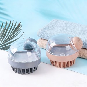 <b>Bath</b> <b>Brush</b> Massage <b>Brush</b> Ball Shape Silicone Cleansing Scrubber For Back Scalp Shower Use - Product Image 1