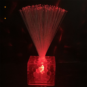 Rose Wedding Holiday Party Decoration Led Novelty Artistic <strong>Optical</strong> Fiber Flower Christmas New Year Party Rgb <strong>Table</strong> Lamp - Product Image 2