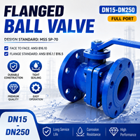 Vanne à boisseau sphérique à bride en fonte ductile à siège souple PN10 PN16 DN15-DN250 avec siège en PTFE pour service eau, vanne à boisseau sphérique industrielle à bride