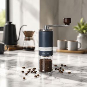 Molinillo de Café Manual al por Mayor con Muela Cónica de Cerámica, Acero Inoxidable 18/8, Manivela de Madera de Haya, Portátil, 100ml - Product Image 1