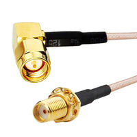 Câble coaxial RG316 RG178 avec connecteur SMA à angle droit, faible perte, 50 ohms, Jiangsu