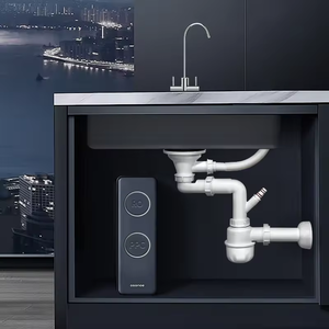 Évier de cuisine blanc en plastique avec égouttoir, filtre et siphon de vidange avec tuyau flexible pour lave-vaisselle - Product Image 3