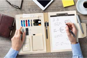 Cartella per Conferenze Toplive - Portadocumenti Esecutivo Formato Lettera/A4 con Clip e Porta Biglietti da Visita Nero Prodotto in Cina - Product Image 6