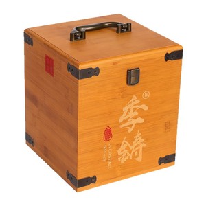 Bamboo <b>Storage</b> <b>Box</b> Square <b>Lockable</b> Custom Made For Wine Tea Jianzhan Handbag Packaging - Product Image 5