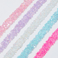 Bande adhésive double face écologique faite à la main avec strass en cristal et diamants, style longue bande à tige pour sacs
