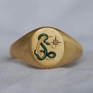 <span class=keywords><strong>2022</strong></span> acier inoxydable ouvert cz anneaux Vintage luxe fleur Pvd or émail Animal signet mode anneau pour les femmes - Product Image 4