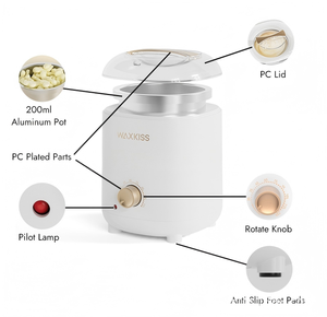 200cc Adjustable Temperature <b>Wax</b> Heater Pot for Depilatory <b>Wax</b> <b>Melting</b> and Home Salon Hair Removal - Product Image 2