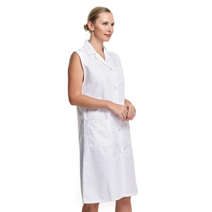 <span class=keywords><strong>Camice</strong></span> da laboratorio da donna bianco professionale personalizzato <span class=keywords><strong>camice</strong></span> da ospedale lungo senza maniche - Product Image 6