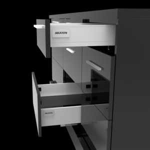 Meaton Metal soft close drawer slide system slim tandem box for kitchen