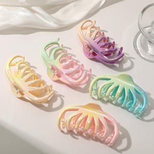 Pinces à cheveux en plastique de grande taille pour femmes, couleur dégradée bonbon, pour cheveux épais, pour un usage quotidien - Product Image 6