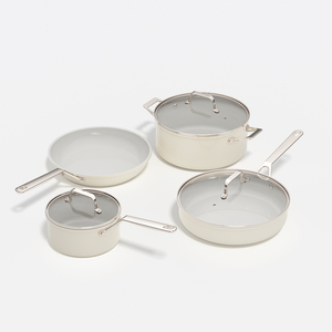 Ensemble de 9 ustensiles de cuisine antiadhésifs en céramique, design moderne et durable, avec <span class=keywords><strong>casserole</strong></span> et poêle, compatibles lave-vaisselle - Product Image 1