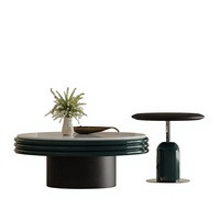 Table basse moderne de style italien, mobilier de maison, plateau en bois, design minimaliste avec rangement, idéale pour petit appartement, luxe