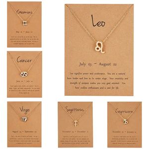 Déclaration de livraison directe bijoux délicats personnalisés pour femmes, colliers d'<span class=keywords><strong>horoscope</strong></span> mignons, signe du zodiaque en or, pendentif collier chaîne - Product Image 3