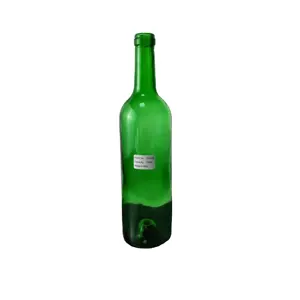 Customize Green Dark Green color Empty Wine 750ml 75cl Glass Bottles With solid cork