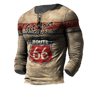 Camiseta Vintage de manga larga para hombre, camisetas con estampado de letras 3D, <span class=keywords><strong>ruta</strong></span> de EE. UU., <span class=keywords><strong>66</strong></span>, de gran tamaño 5XL ropa holgada, otoño - Product Image 6