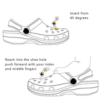 Diamant lettre chaussure breloques argent broche chaussures accessoires jardin brillant strass chaussures décorations Jibz charme
