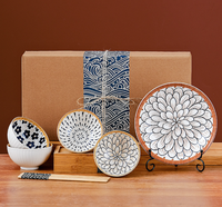 Vente en gros de bols en céramique de style japonais de 4,5 pouces, ensemble de vaisselle pour cadeaux d'affaires