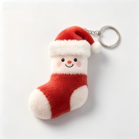 Porte-clés en peluche personnalisé de Noël avec rembourrage en coton PP, design doux, styles variés, breloque de sac de Noël pour cadeau d'anniversaire
