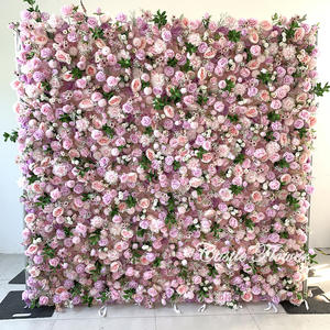 H-823 Parete di Rose Artificiali 3D <span class=keywords><strong>Rosa</strong></span> di 2,4 Metri per Decorazione di Benvenuto Matrimoniale e Sfondo per Commercio Estero - Product Image 5