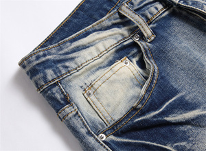 <span class=keywords><strong>Jeans</strong></span> Alti da <span class=keywords><strong>Uomo</strong></span> <span class=keywords><strong>di</strong></span> Tendenza Strappati Stile High Street con Ricamo Tigre Amiri <span class=keywords><strong>di</strong></span> Alta Qualità e Logo del Marchio Personalizzato Vendita all'Ingrosso dalla Fabbrica - Product Image 6
