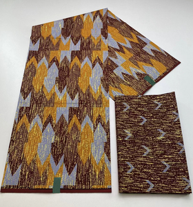 Vải sáp châu Phi bán buôn Kente Gold Wax 100% cotton Ankara - Product Image 6