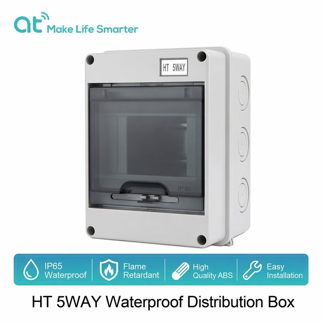 Mibo Electric HT 2/3/5/8/12/15/18/24 Way Junction Box PC Plastic Outdoor Electrical IP65 Waterproof Dustproof 50A Distribution